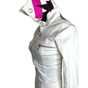 Handmade Patchwork Jacket Size XS Small White Red Mummy Zombie Bloody Cosplay S